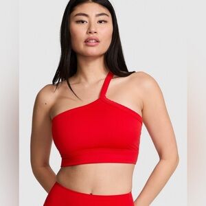 VS Pink One-Shoulder Red Sports Bra- NWT